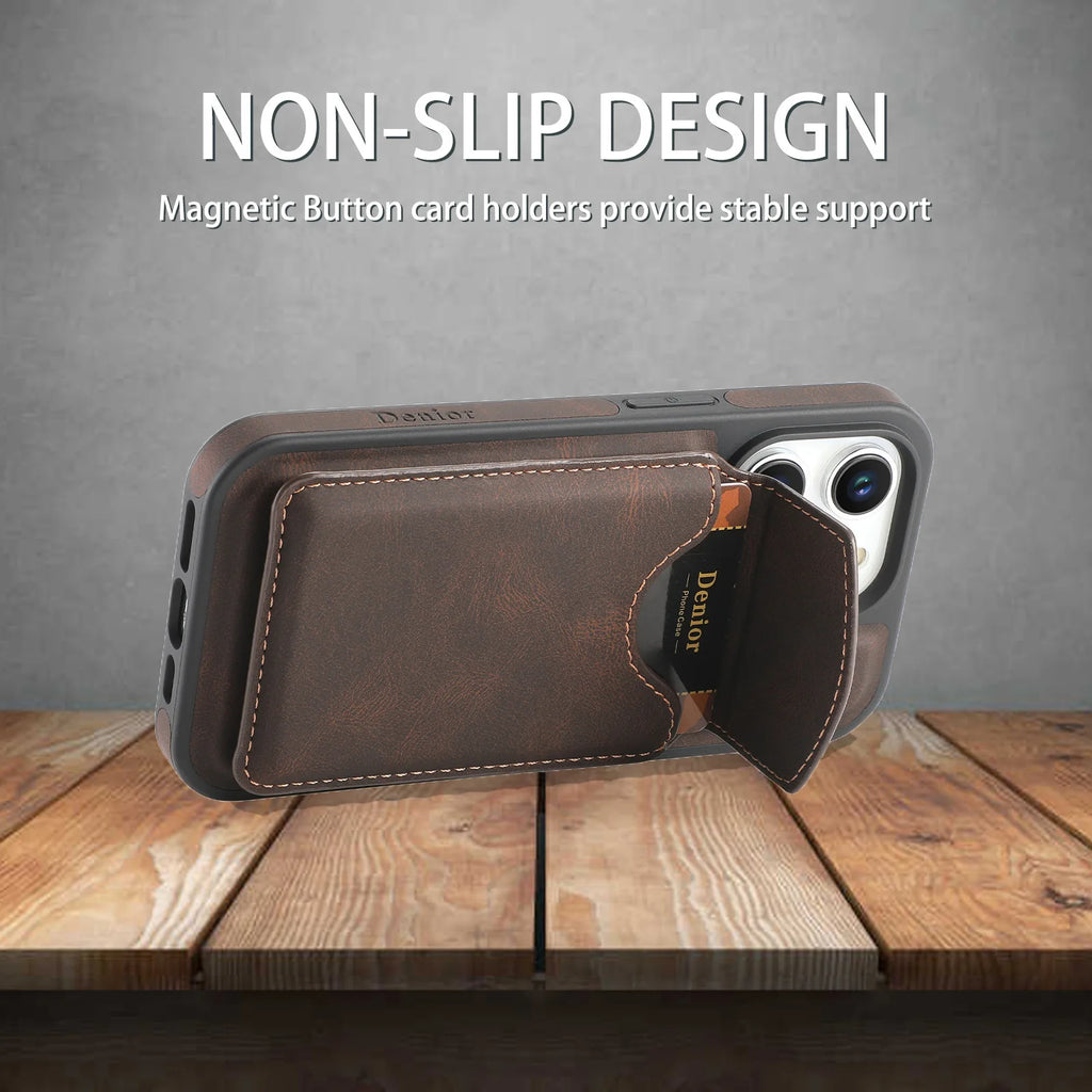 Detachable Magnetic Card Slot Wallet Case
