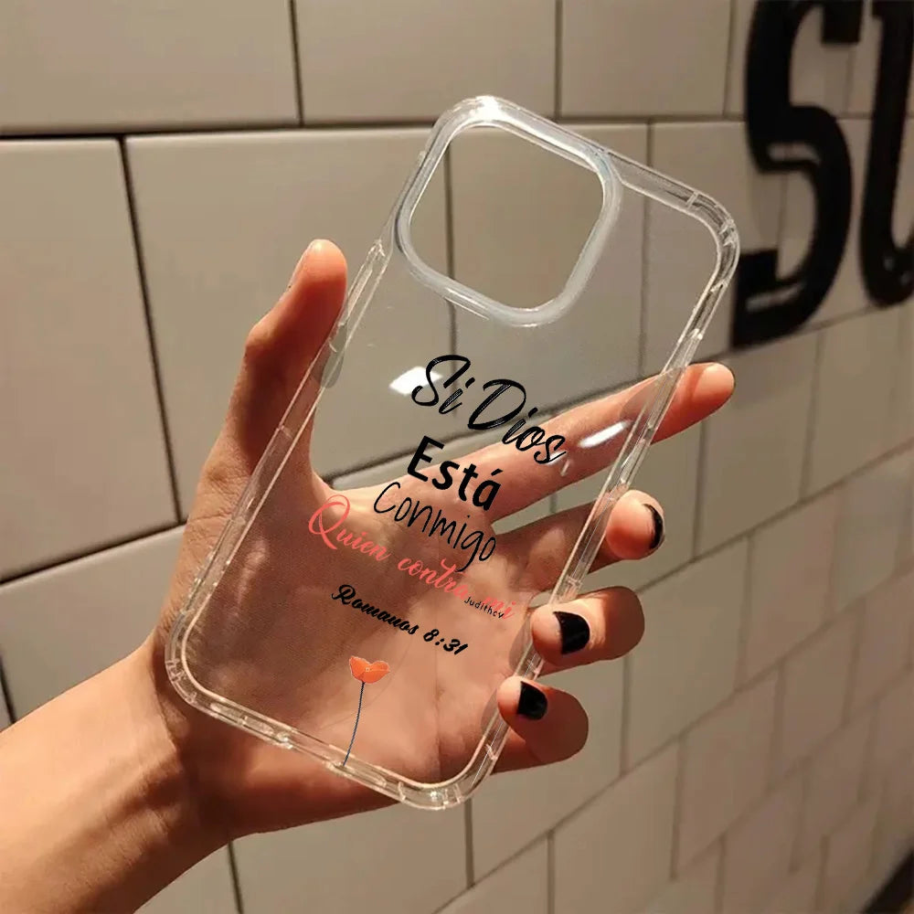 Bible Verse & Floral Transparent Case