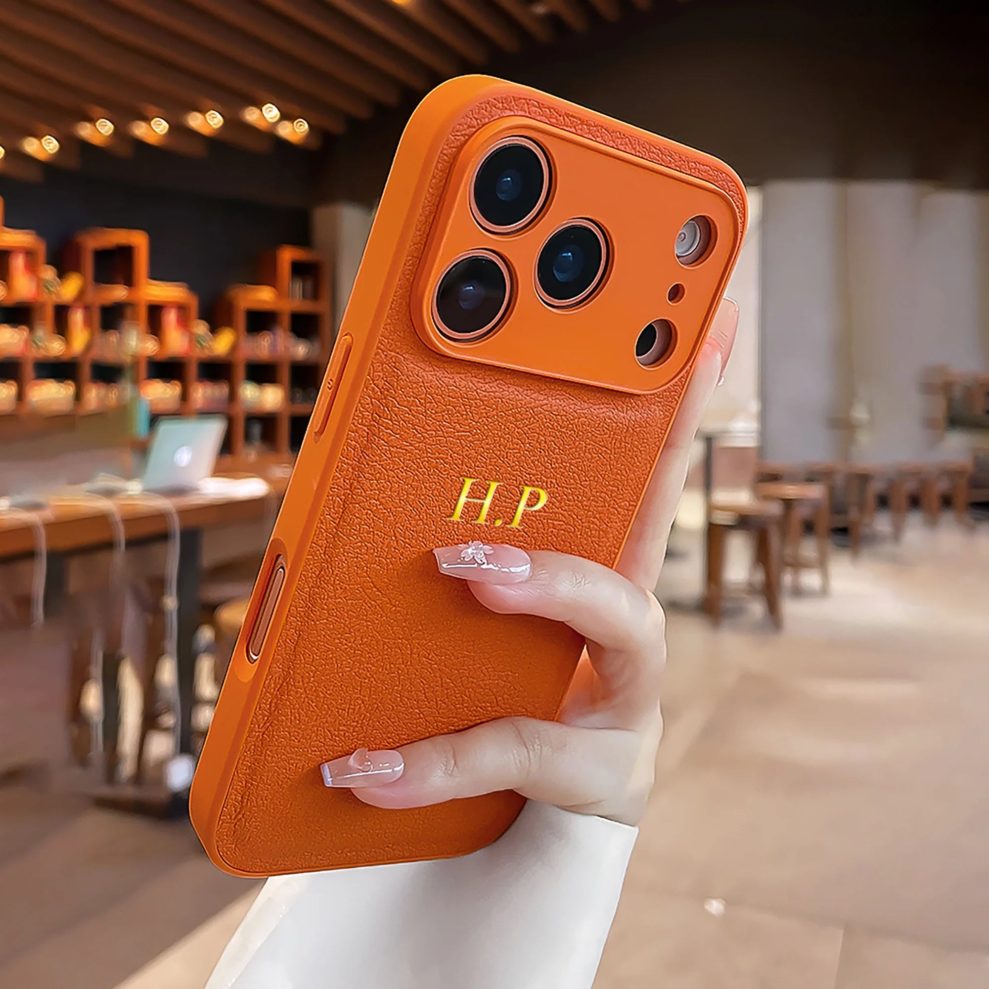 Monogram Luxe Custom Initials PU Leather Phone Case