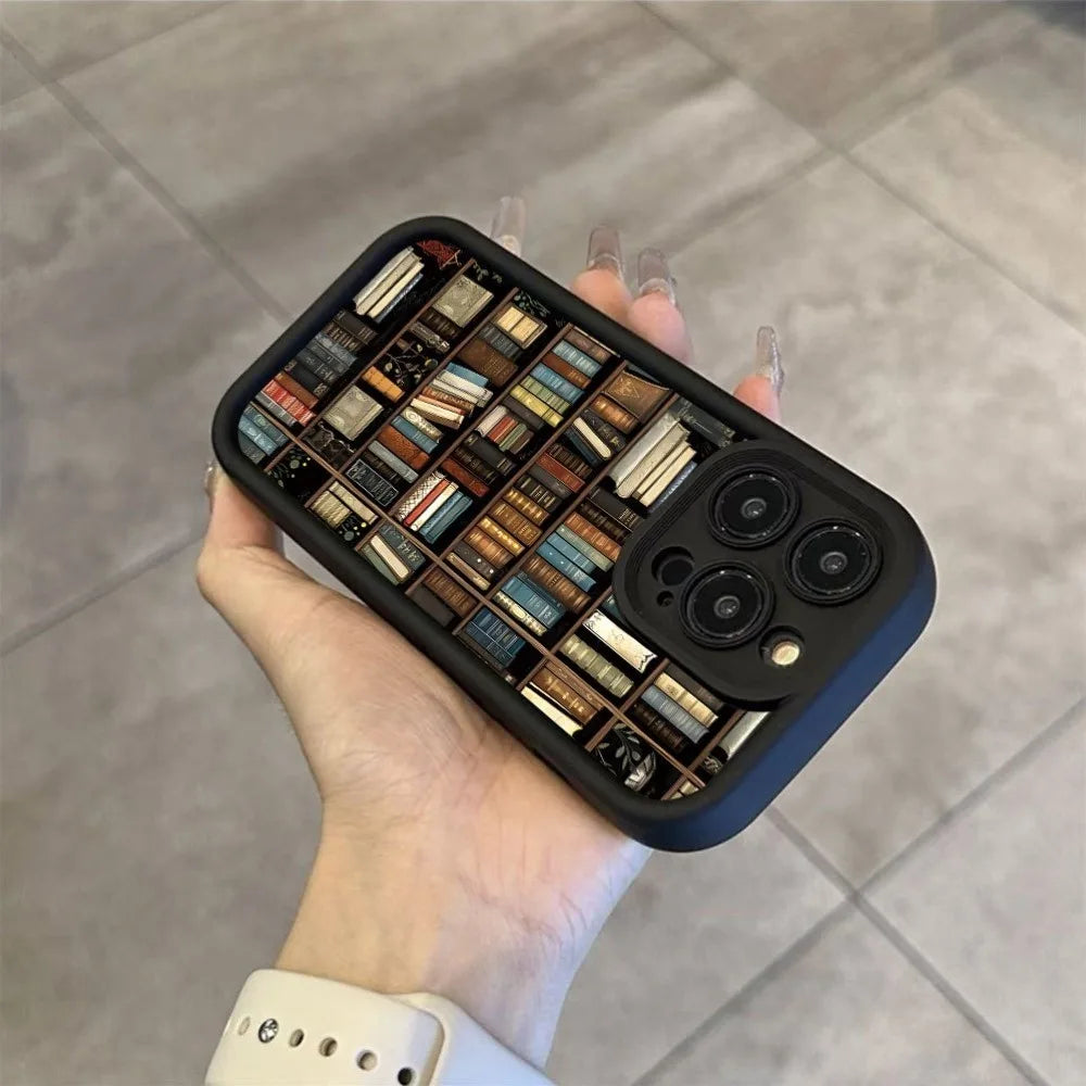 Bookshelf Creative Pattern Shockproof Case (7-17 Air/Pro Max)