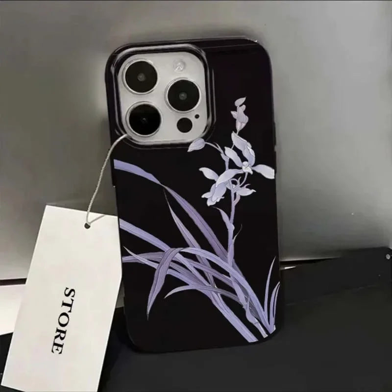 Lily Orchid Flower Print Soft Case (11-17 Pro Max)