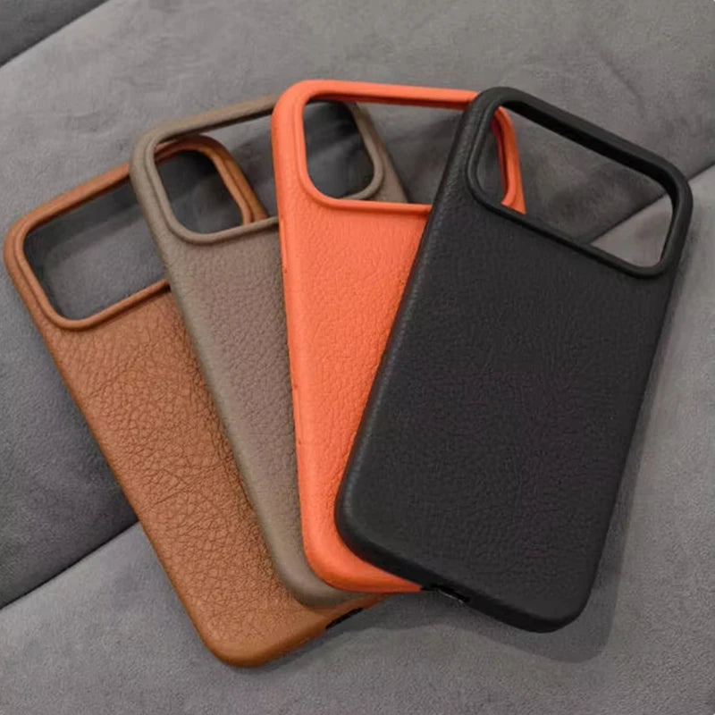 LuxeGuard Leather-Texture TPU Phone Case