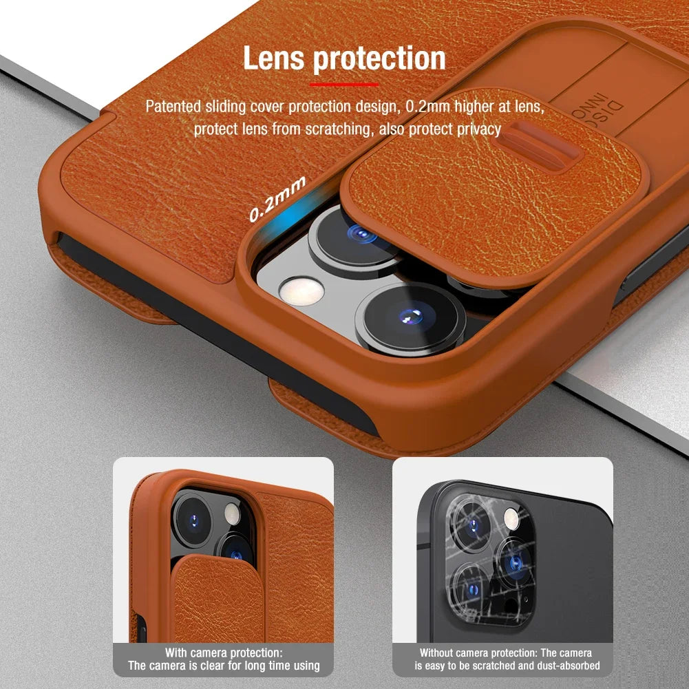 NILLKIN Slide Camera Cover Flip Leather Case