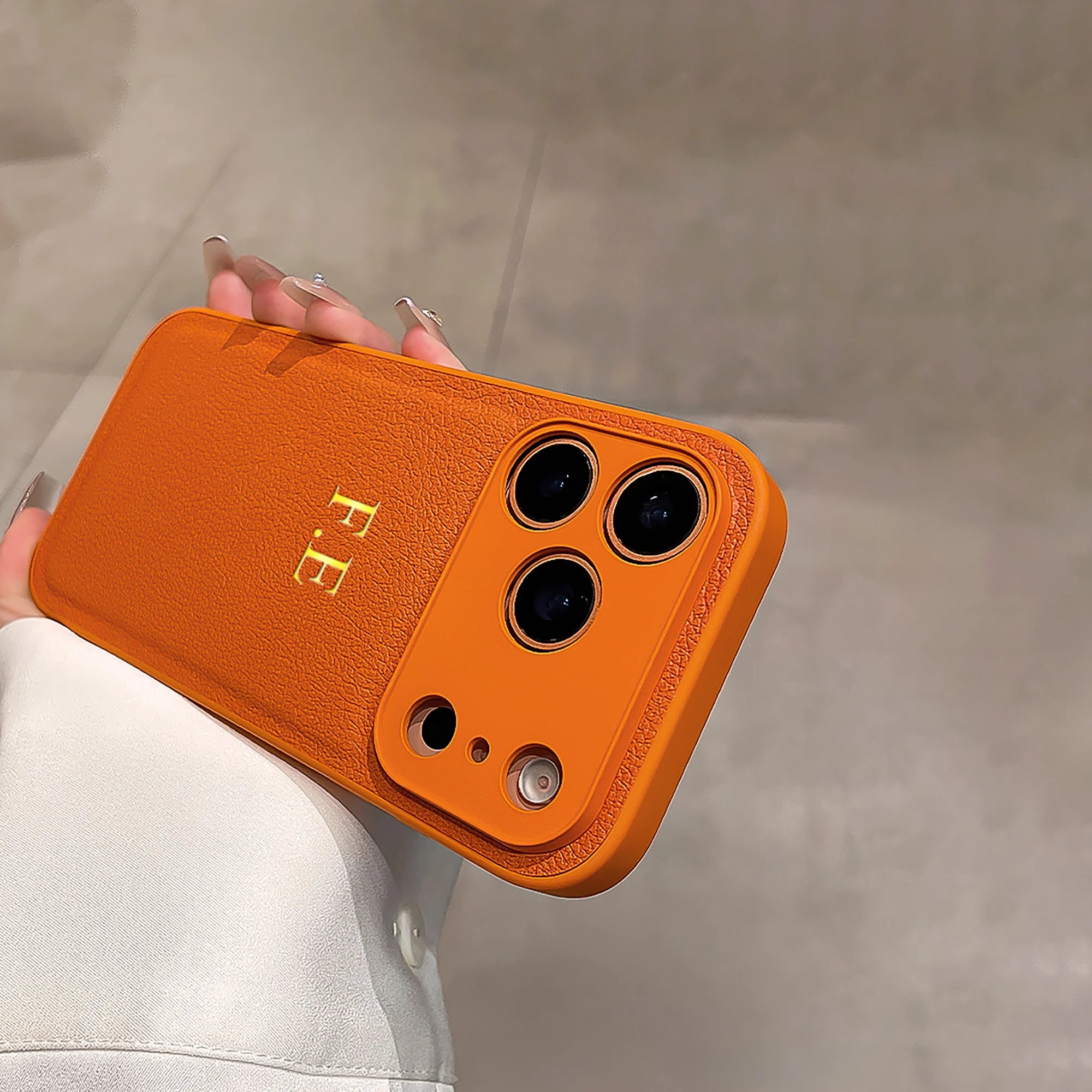 Monogram Luxe Custom Initials PU Leather Phone Case