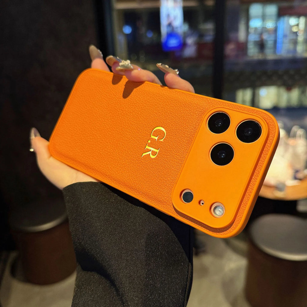 Monogram Luxe Custom Initials PU Leather Phone Case