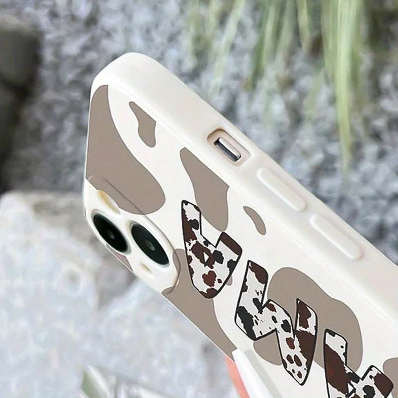 Antique Cow Print "MAMA" iPhone Case (11-17 Pro Max)