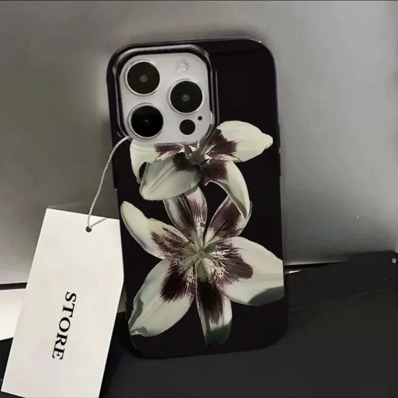 Lily Orchid Flower Print Soft Case (11-17 Pro Max)