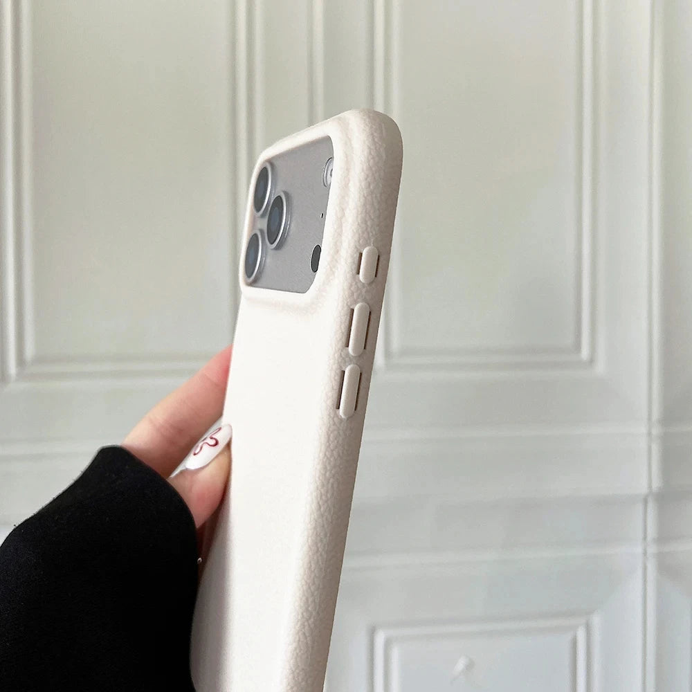 LuxeGuard Leather-Texture TPU Phone Case