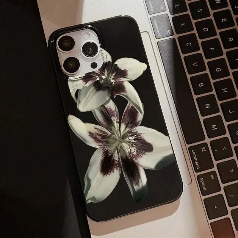 Lily Orchid Flower Print Soft Case (11-17 Pro Max)