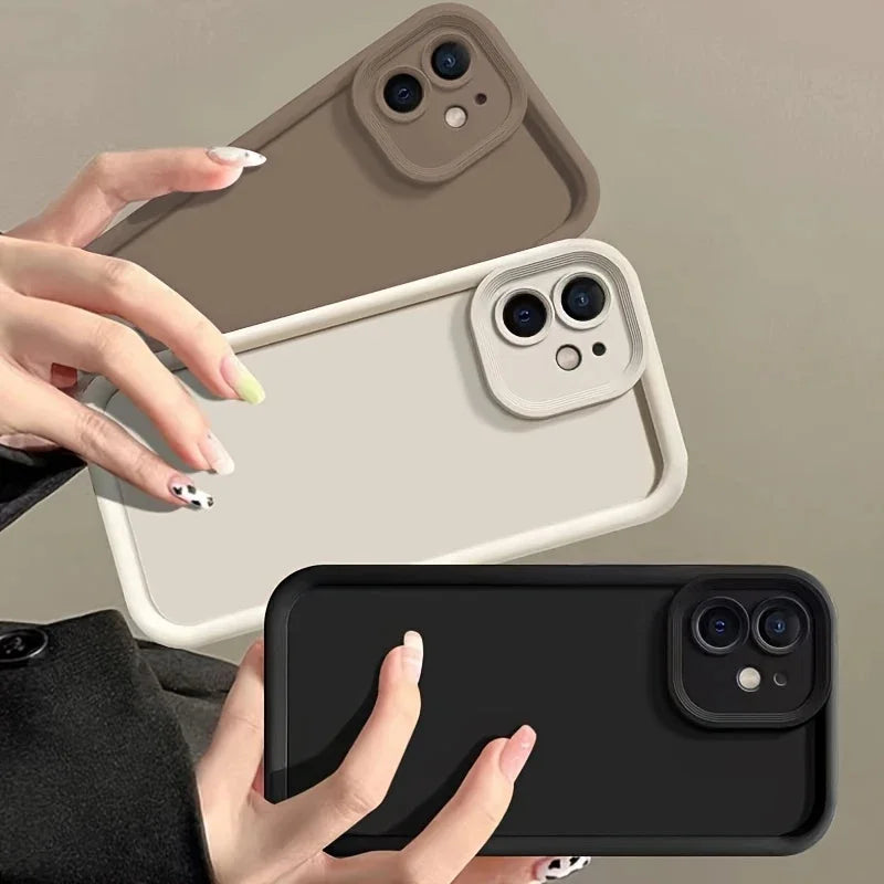 3-Piece Solid Color Case Set with Camera Protection