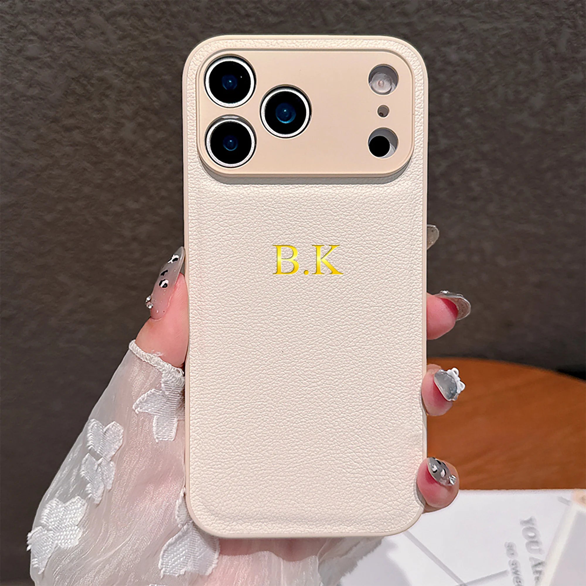 Monogram Luxe Custom Initials PU Leather Phone Case