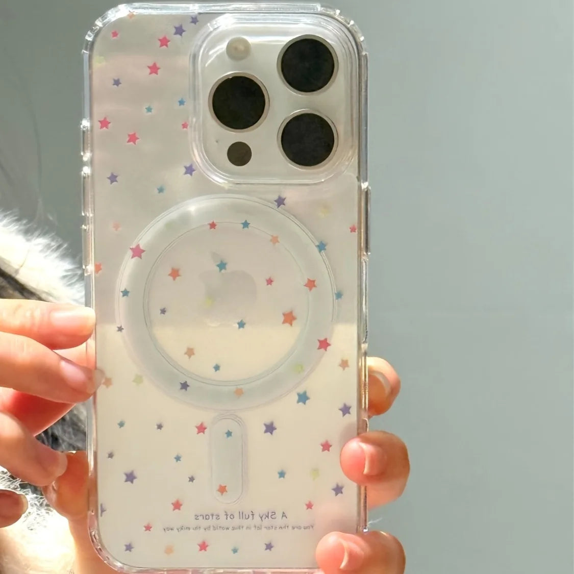 Colored Stars Transparent Magnet Case
