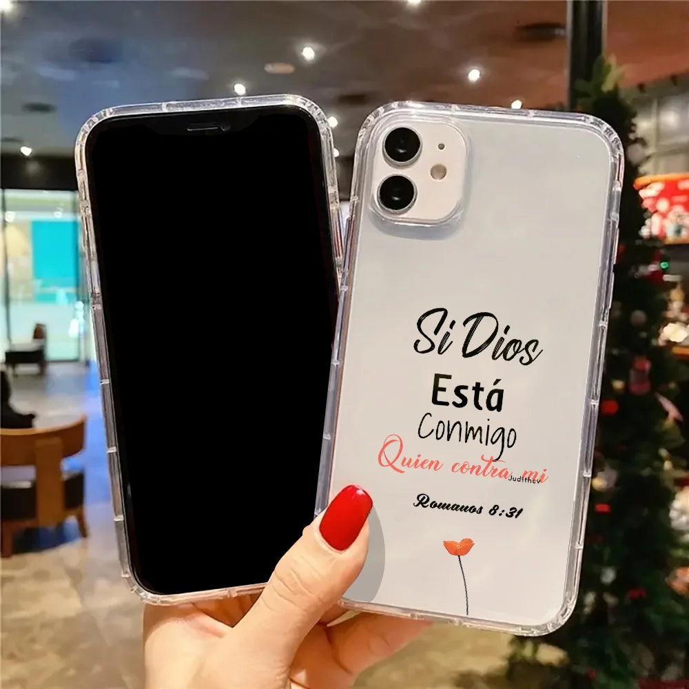 Bible Verse & Floral Transparent Case