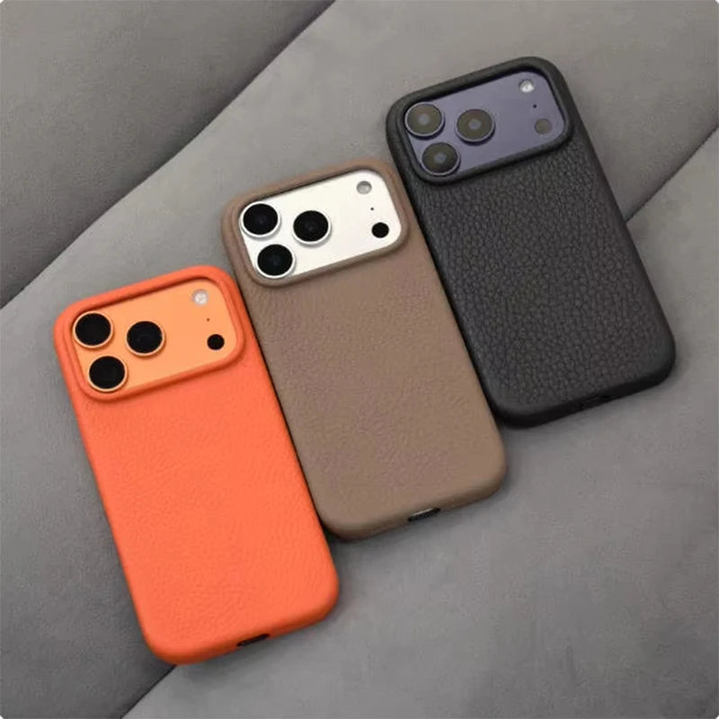 LuxeGuard Leather-Texture TPU Phone Case