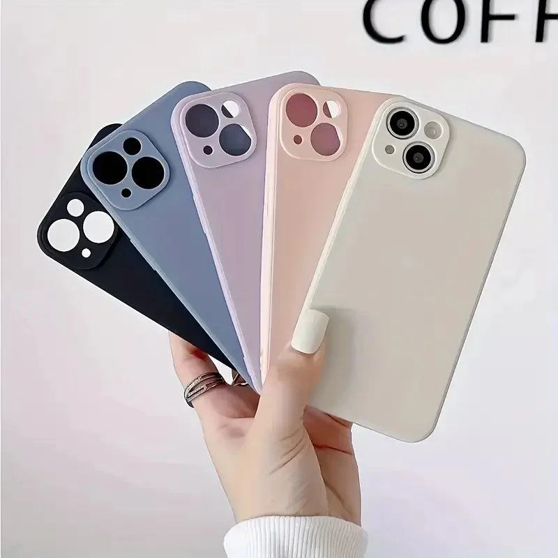 5-Piece Solid Color Anti-Collision Case Set