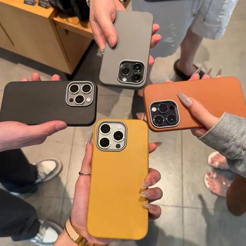 3-Piece Leather-Textured Metal Frame Case Set