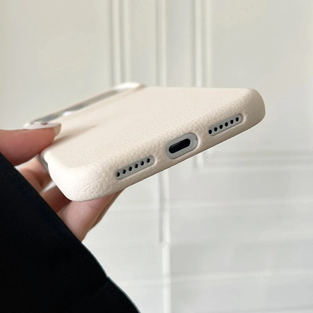 LuxeGuard Leather-Texture TPU Phone Case