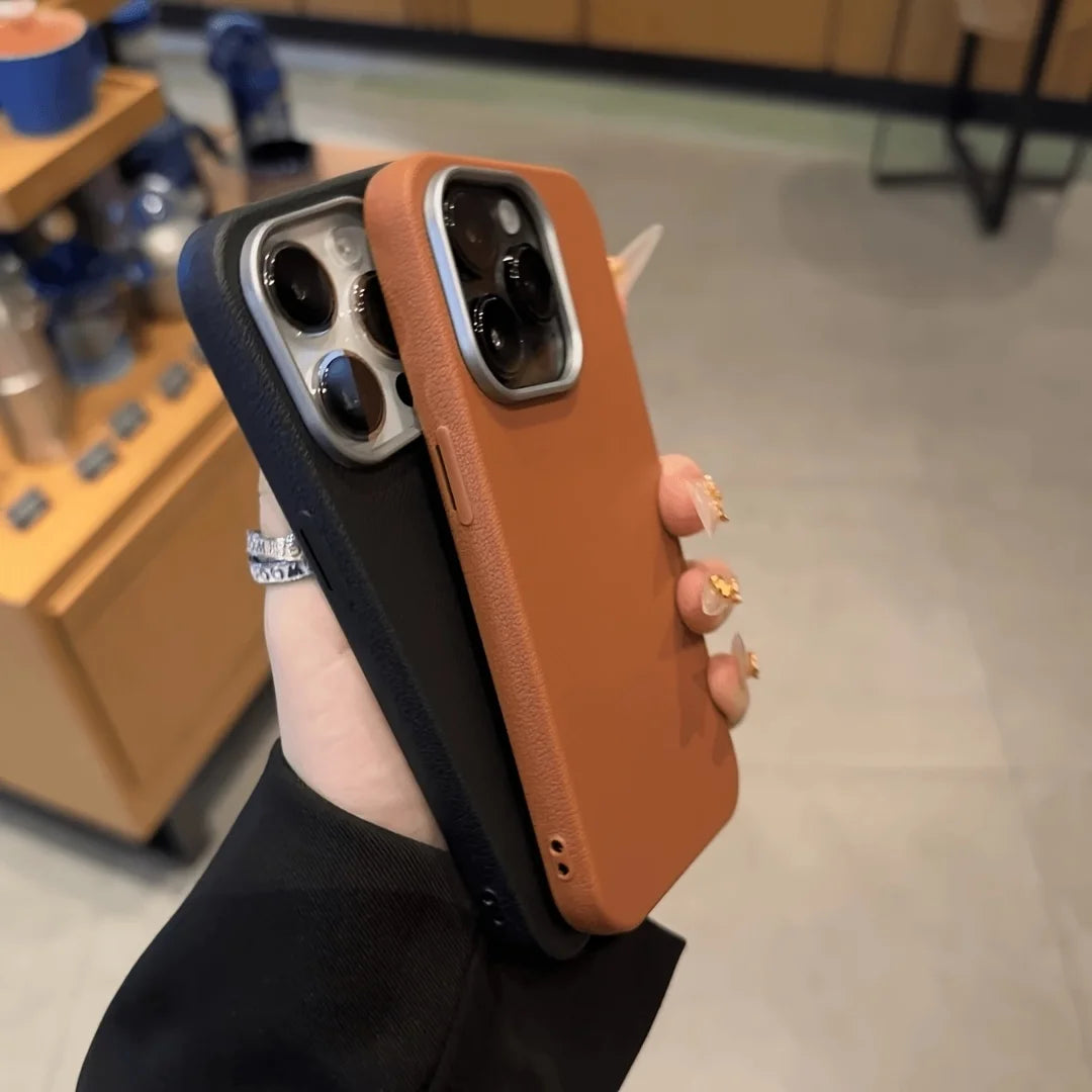 3-Piece Leather-Textured Metal Frame Case Set