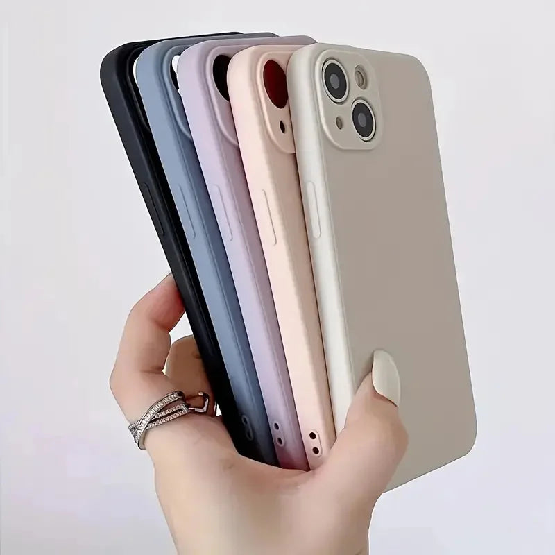 5-Piece Solid Color Anti-Collision Case Set