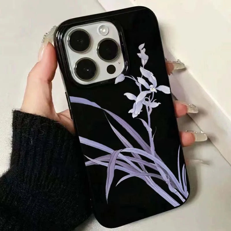 Lily Orchid Flower Print Soft Case (11-17 Pro Max)