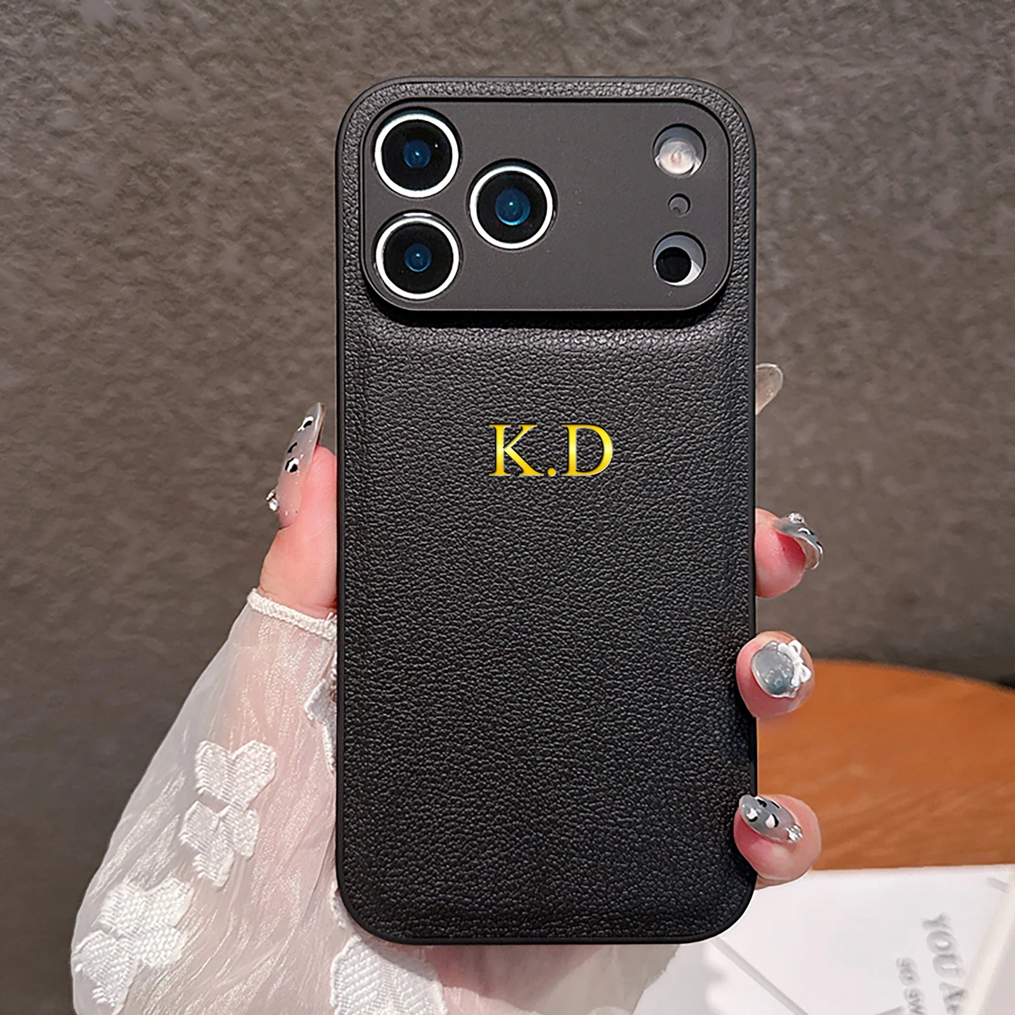 Monogram Luxe Custom Initials PU Leather Phone Case