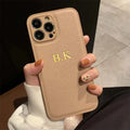 Monogram Luxe Custom Initials PU Leather Phone Case