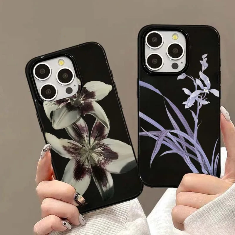 Lily Orchid Flower Print Soft Case (11-17 Pro Max)