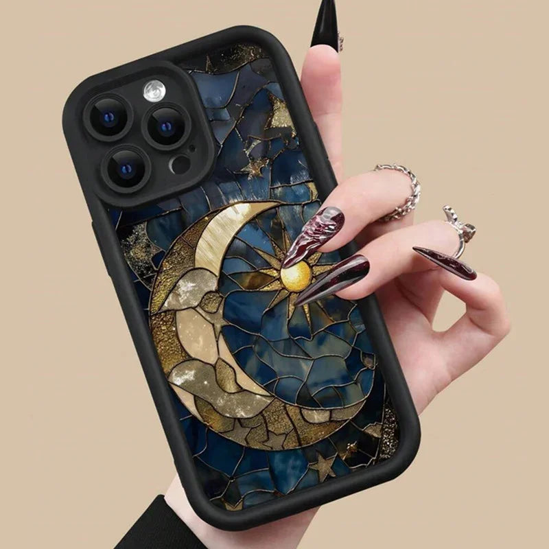 Aesthetic Sun & Moon Glass Print iPhone Case (7-16 Pro Max)