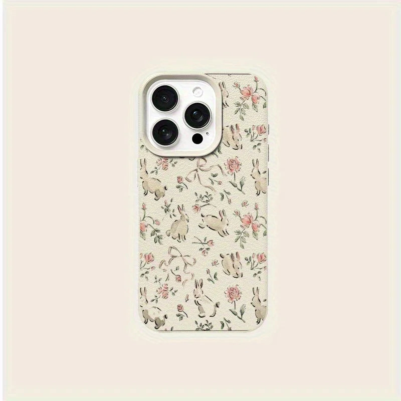 Pink Butterfly Bunny Floral TPU Case (12-16 Pro Max)
