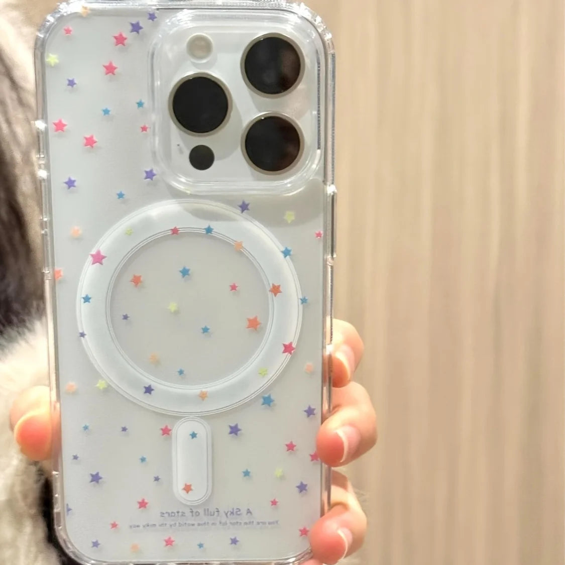 Colored Stars Transparent Magnet Case